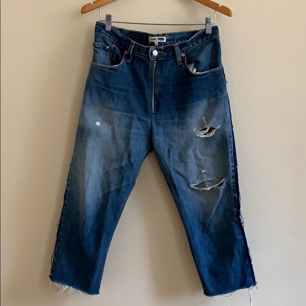 Re/Done Jeans Petite Frayed Hem